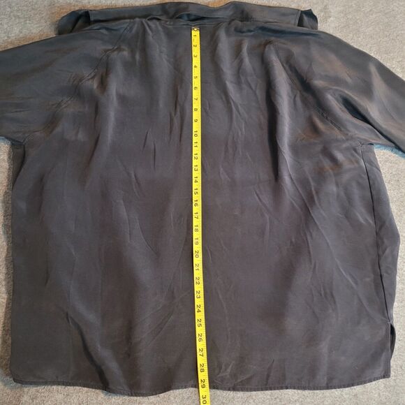 Shamask Black Minimalist Unstructured Open Front 100% Silk Jacket Size 3= 16-20 - Picture 6 of 11